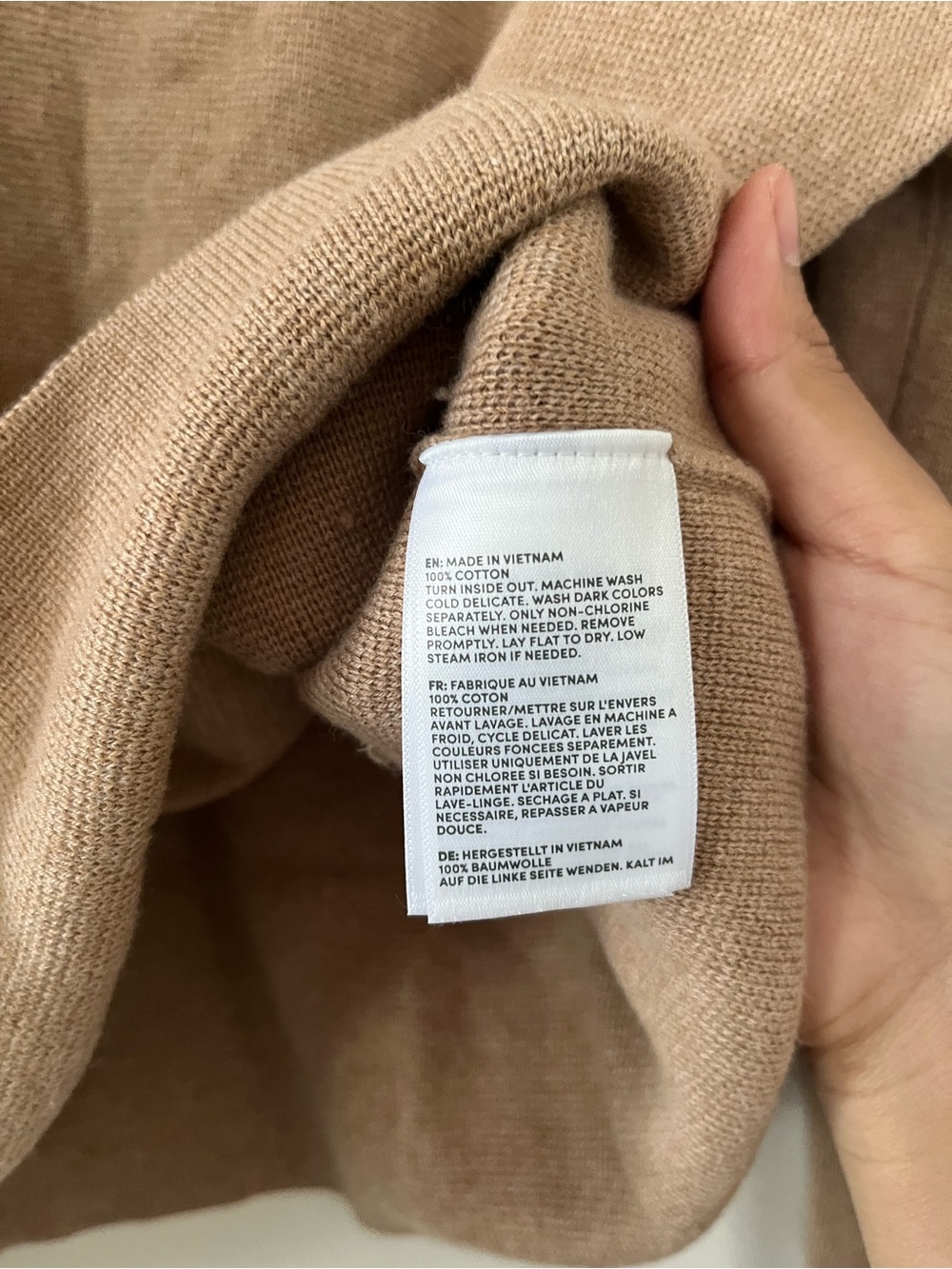 Land's End 100% Cotton Camel Brown Button Up Cardigan Medium Quiet Luxury - Picture 4 of 6